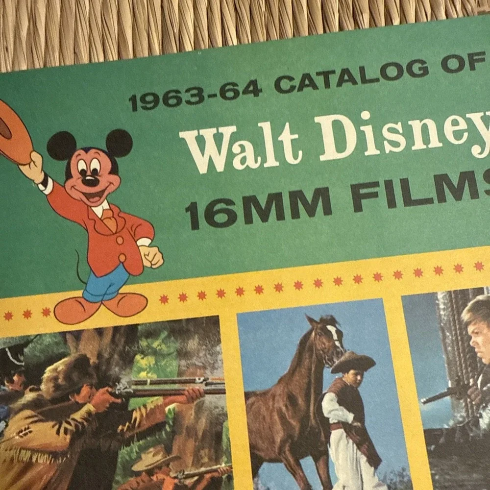 Vintage 1963-64 Walt Disney 16mm Films Catalog Mickey Mouse Reference Film Book